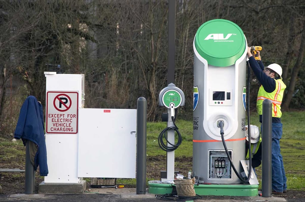 EV charging station, Cottage Grove, Oregon