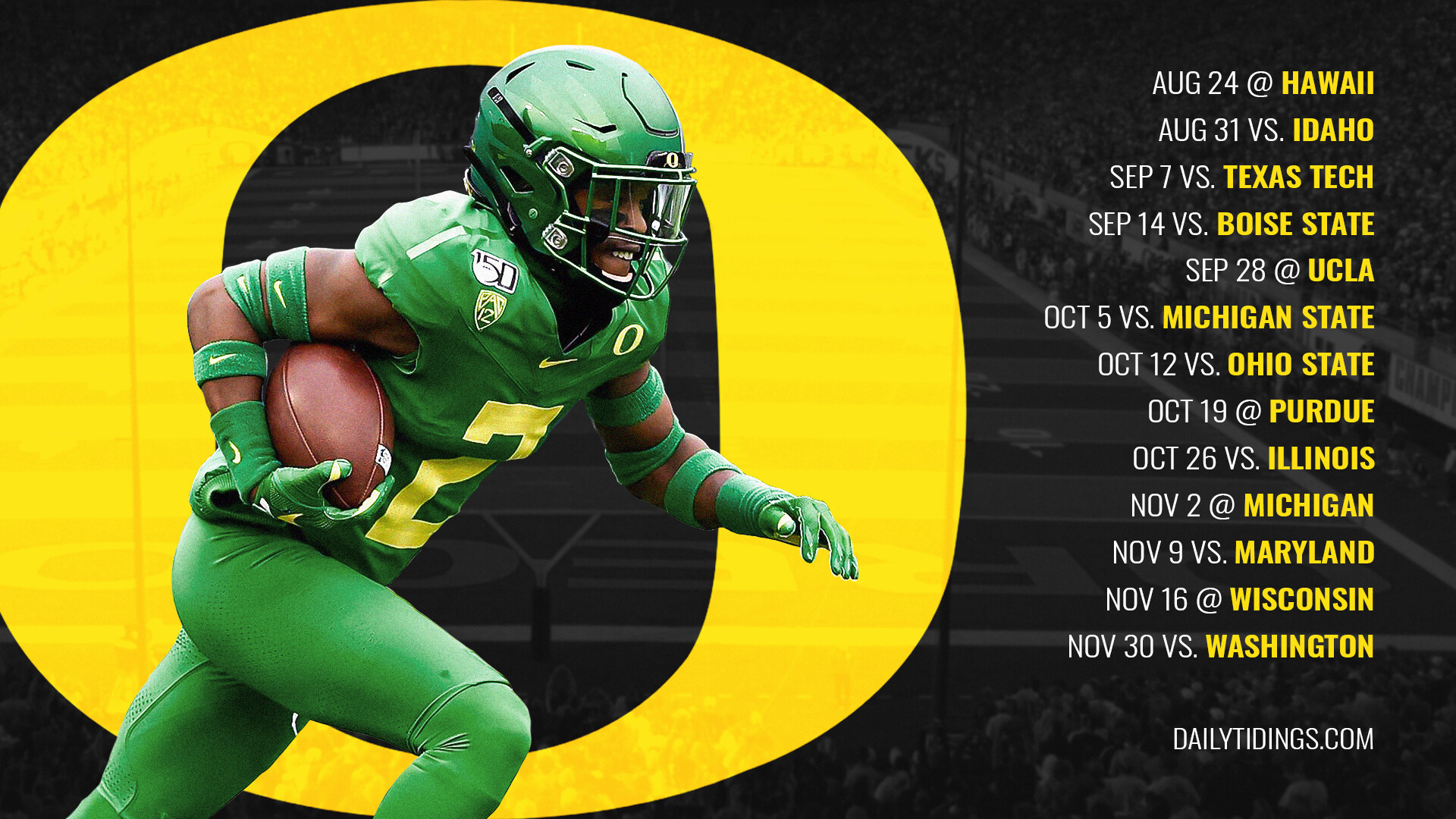 2025 Oregon Ducks Football Schedule Clarey Franciska