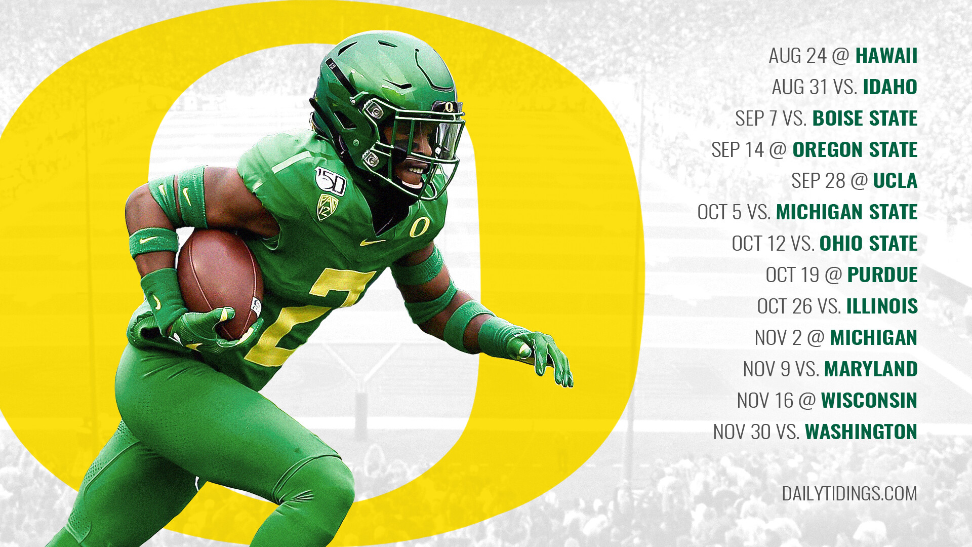 Oregon Ducks Football Schedule Printable Schedule & Wallpapers