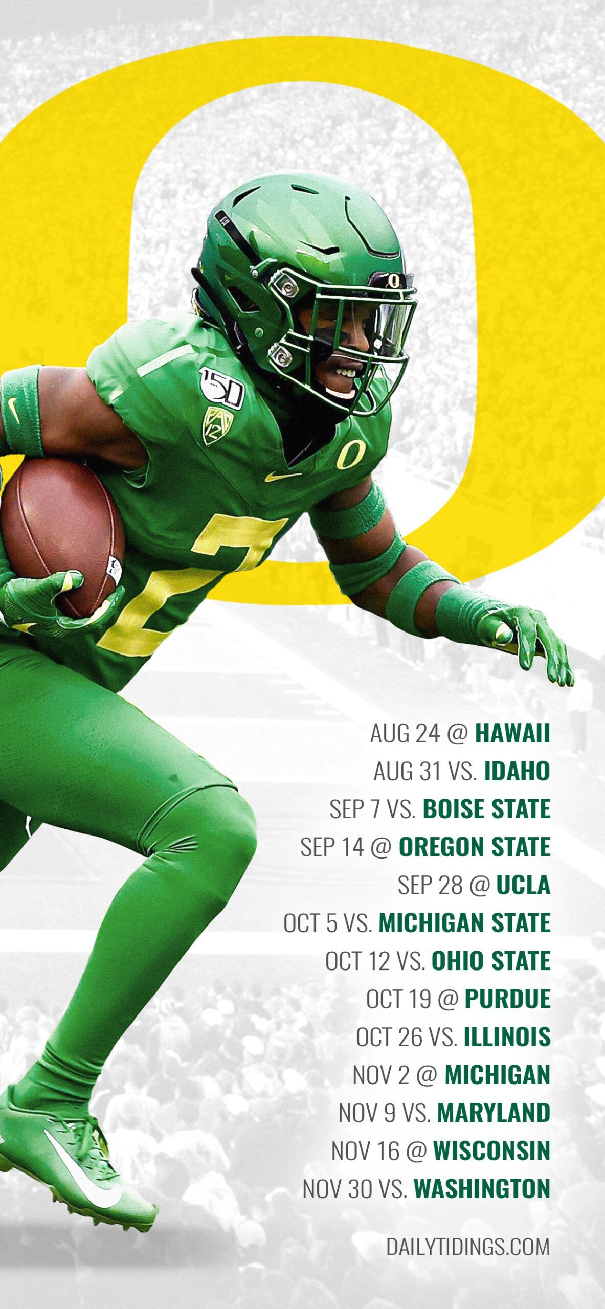 Oregon Ducks Football Schedule Printable Schedule & Wallpapers