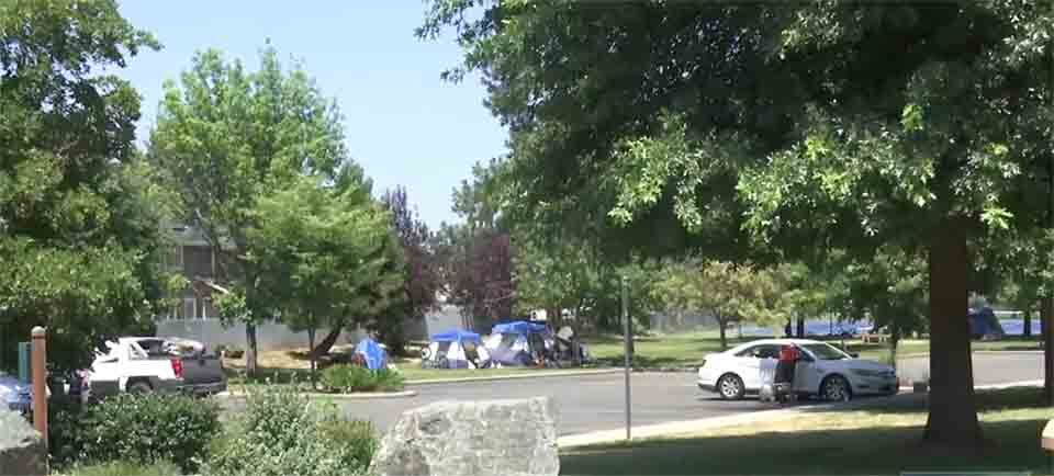 Homeless encampment, Grants Pass, Southern Oregon.