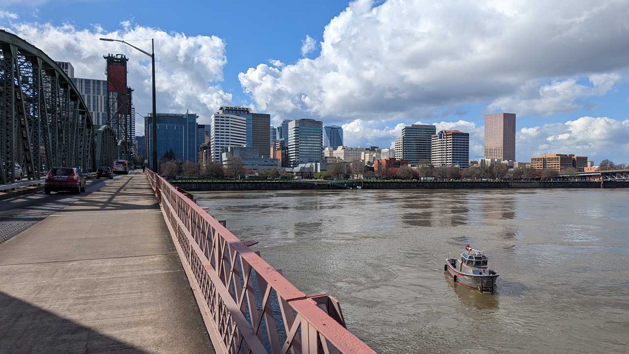 Willamette River in Portland Oregon